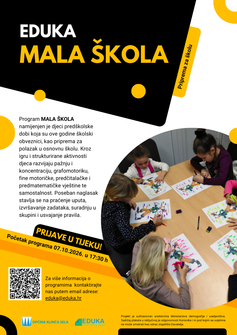 Mala škola – početak programa 2026.